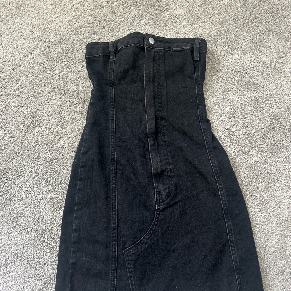 Pull&Bear Black Mini Denim Dress